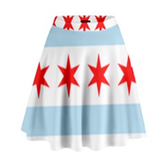 Flag Of Chicago High Waist Skirt