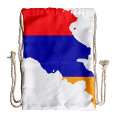 Flag Map Of Armenia  Drawstring Bag (large) by abbeyz71