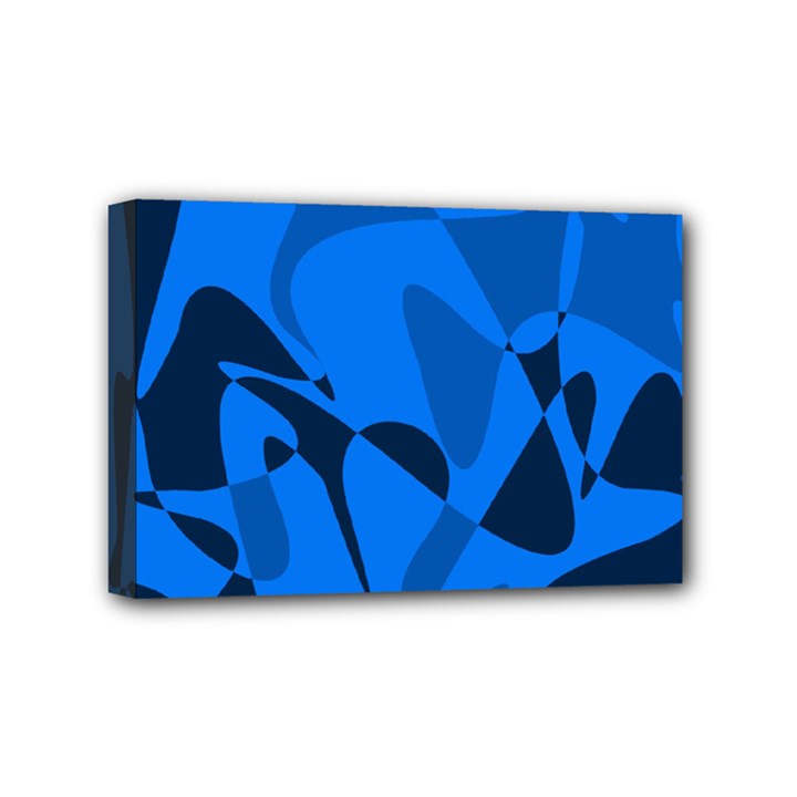 Blue pattern Mini Canvas 6  x 4 