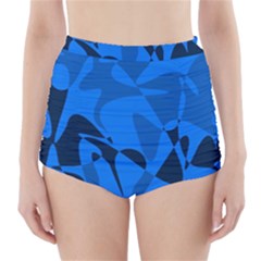 Blue Pattern High-waisted Bikini Bottoms by Valentinaart
