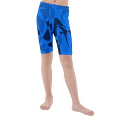 Blue Pattern Kid s Mid Length Swim Shorts by Valentinaart