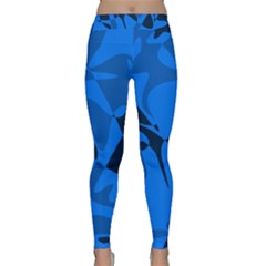 Blue Pattern Yoga Leggings  by Valentinaart