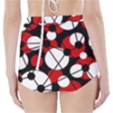Red, black and white pattern High-Waisted Bikini Bottoms View2