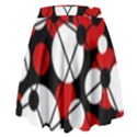 Red, black and white pattern High Waist Skirt View2