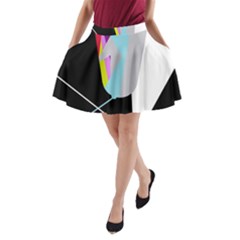 Colorful Abstraction A-line Pocket Skirt