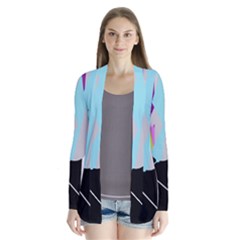 Colorful Abstraction Drape Collar Cardigan by Valentinaart