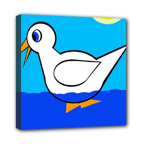 White Duck Mini Canvas 8  X 8  by Valentinaart