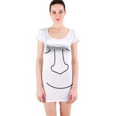Sleeping Face Short Sleeve Bodycon Dress by Valentinaart
