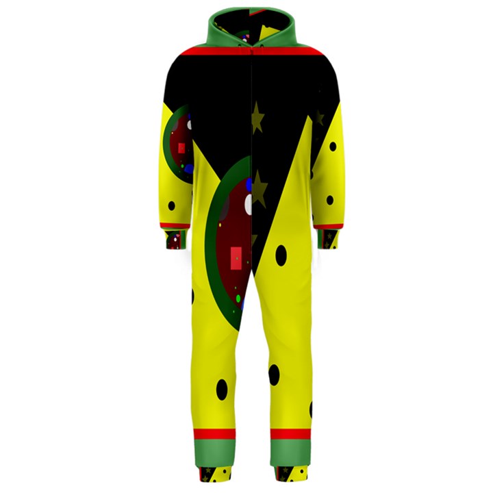 Abstract design Hooded Jumpsuit (Men) 