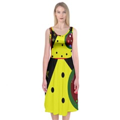 Abstract Design Midi Sleeveless Dress by Valentinaart