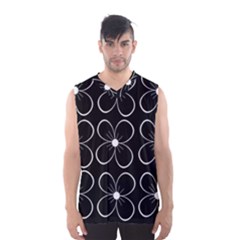 Black And White Floral Pattern Men s Basketball Tank Top