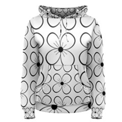 White Flowers Pattern Women s Pullover Hoodie by Valentinaart