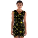 Yellow flowers Wrap Front Bodycon Dress View1