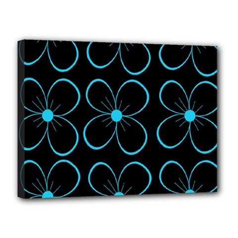 Blue Flowers Canvas 16  X 12  by Valentinaart