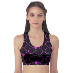 Purple Floral Pattern Sports Bra by Valentinaart