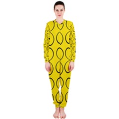 Yellow Floral Pattern Onepiece Jumpsuit (ladies) 