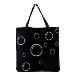 Black And White Bubbles Grocery Tote Bag by Valentinaart