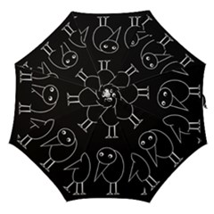 Black And White Birds Straight Umbrellas by Valentinaart