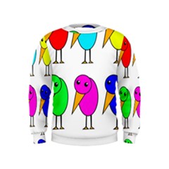 Colorful Birds Kids  Sweatshirt by Valentinaart