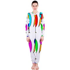 Colorful Birds Onepiece Jumpsuit (ladies)  by Valentinaart