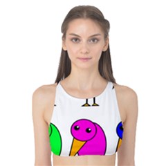 Colorful Birds Tank Bikini Top by Valentinaart