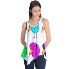 Colorful Birds Sleeveless Tunic by Valentinaart