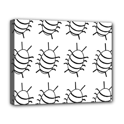 White Bug Pattern Deluxe Canvas 20  X 16   by Valentinaart