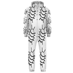 White Bug Pattern Hooded Jumpsuit (men)  by Valentinaart