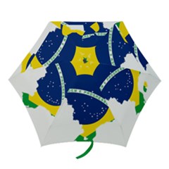 Flag Map Of Brazil  Mini Folding Umbrellas by abbeyz71