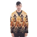 Funny, Cute Giraffe With Sunglasses And Flowers Hooded Wind Breaker (Men) View1