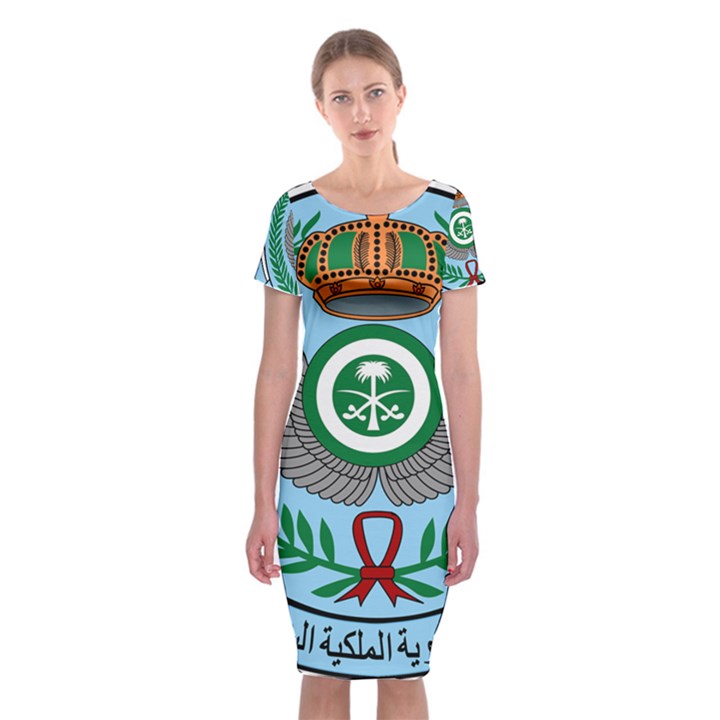 Emblem Of The Royal Saudi Air Force  Classic Short Sleeve Midi Dress