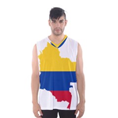 Flag Map Of Colombia Men s Basketball Tank Top