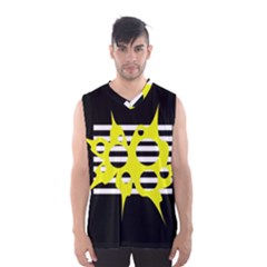 Yellow Abstraction Men s Basketball Tank Top