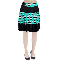 Cyan Abstract Design Pleated Skirt by Valentinaart