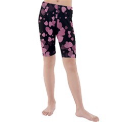 Pink Love Kid s Mid Length Swim Shorts