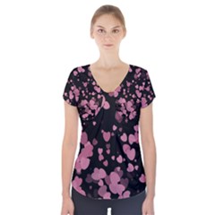 Pink Love Short Sleeve Front Detail Top by TRENDYcouture