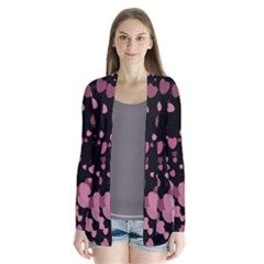 Pink Love Drape Collar Cardigan