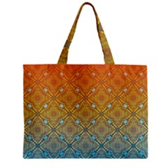 Ombre Fire And Water Pattern Zipper Mini Tote Bag by TanyaDraws