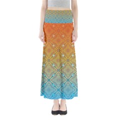 Ombre Fire And Water Pattern Maxi Skirts by TanyaDraws