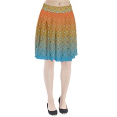 Ombre Fire And Water Pattern Pleated Skirt by TanyaDraws