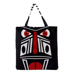 African Red Mask Grocery Tote Bag by Valentinaart