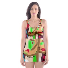 Abstract Animal Skater Dress Swimsuit by Valentinaart