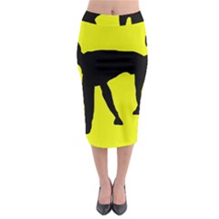 Black Dog Midi Pencil Skirt