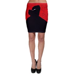 Red And Black Abstract Design Bodycon Skirt by Valentinaart