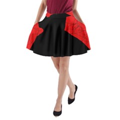 Red And Black Abstract Design A-line Pocket Skirt by Valentinaart