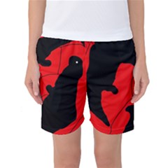 Black And Red Lizard  Women s Basketball Shorts by Valentinaart