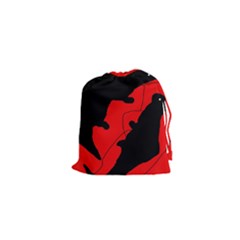 Black And Red Lizard  Drawstring Pouches (xs)  by Valentinaart