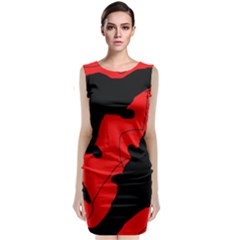 Black And Red Lizard  Classic Sleeveless Midi Dress