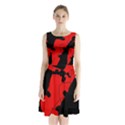 Black and red lizard  Sleeveless Waist Tie Dress View1