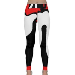 Red, Black And White Yoga Leggings  by Valentinaart